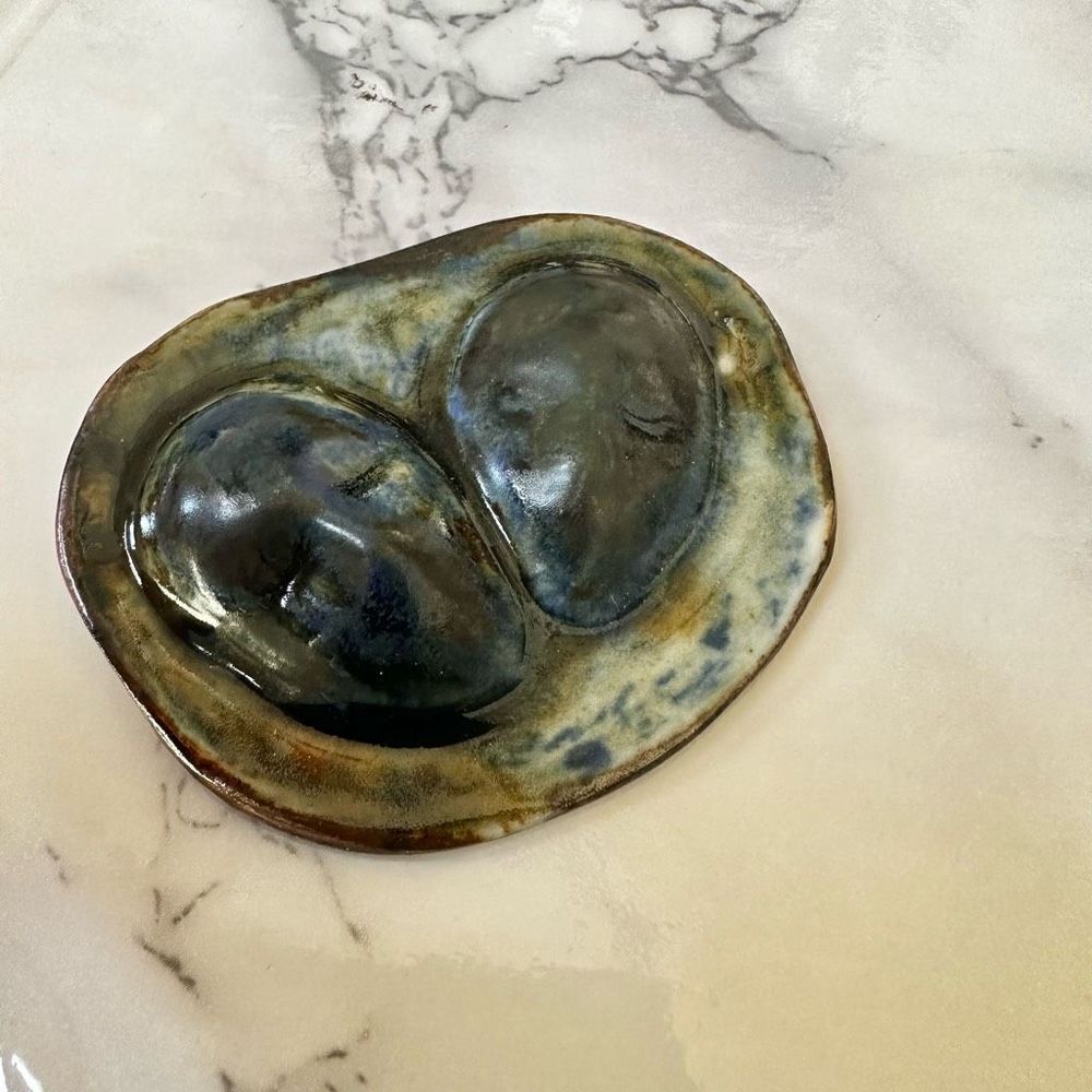 Gacrarski hand painted faces brooch